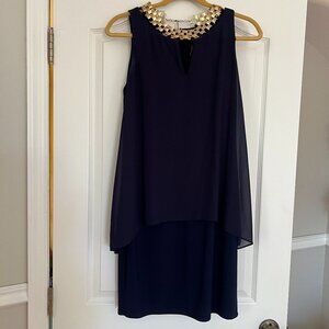 Laundry by Shelli Segal Dress with Built-In Necklace EUC